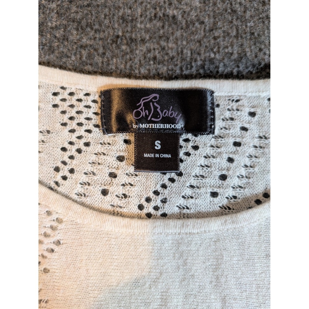 Motherhood Maternity‎ 3/4 Sleeve Lot of 2 Gray & White Sweater size M - Picture 5 of 14